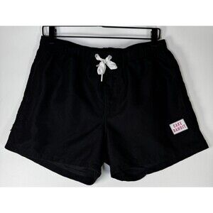 Cake Bandit Men's Medium Black Swim Trunks Lined Drawstring Shorts Trans Masc